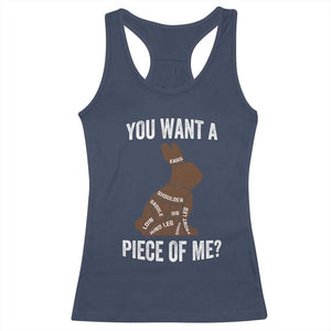 Funny You Want A Piece Of Me Racerback Tank Top Chocolate Easter Bunny TS11 Navy Print Your Wear