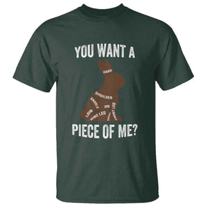 Funny You Want A Piece Of Me T Shirt Chocolate Easter Bunny TS11 Dark Forest Green Print Your Wear