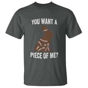 Funny You Want A Piece Of Me T Shirt Chocolate Easter Bunny TS11 Dark Heather Print Your Wear