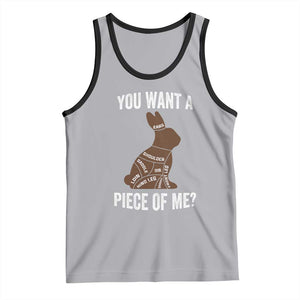 Funny You Want A Piece Of Me Tank Top Chocolate Easter Bunny TS11 Athletic Heather Black Print Your Wear