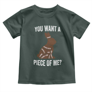 Funny You Want A Piece Of Me Toddler T Shirt Chocolate Easter Bunny TS11 Dark Forest Green Print Your Wear
