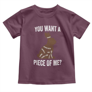 Funny You Want A Piece Of Me Toddler T Shirt Chocolate Easter Bunny TS11 Maroon Print Your Wear