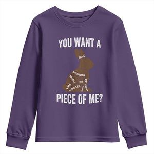 Funny You Want A Piece Of Me Youth Sweatshirt Chocolate Easter Bunny TS11 Purple Print Your Wear