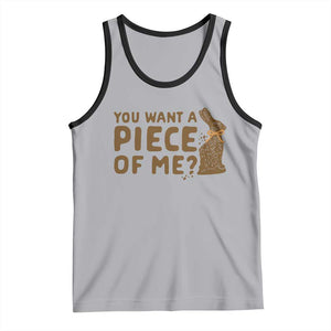 Funny Easter Day Chocolate Bunny Tank Top You Want A Piece Of Me TS11 Athletic Heather Black Print Your Wear