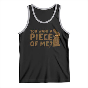 Funny Easter Day Chocolate Bunny Tank Top You Want A Piece Of Me TS11 Black Athletic Heather Print Your Wear