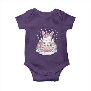 Funny Easter Unicorn Bunny Easter Eggs Baby Onesie TS11 Purple Print Your Wear