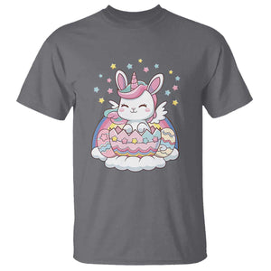 Funny Easter Unicorn Bunny Easter Eggs T Shirt TS11 Charcoal Print Your Wear