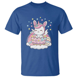 Funny Easter Unicorn Bunny Easter Eggs T Shirt TS11 Royal Blue Print Your Wear