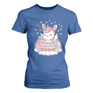 Funny Easter Unicorn Bunny Easter Eggs T Shirt For Women TS11 Royal Blue Print Your Wear