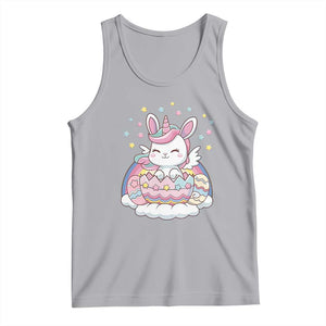 Funny Easter Unicorn Bunny Easter Eggs Tank Top TS11 Athletic Heather Print Your Wear