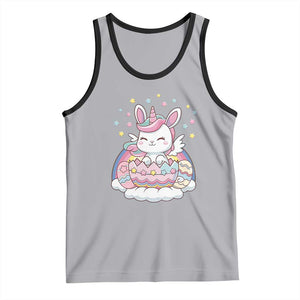 Funny Easter Unicorn Bunny Easter Eggs Tank Top TS11 Athletic Heather Black Print Your Wear