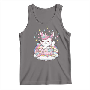Funny Easter Unicorn Bunny Easter Eggs Tank Top TS11 Deep Heather Print Your Wear