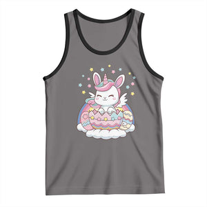 Funny Easter Unicorn Bunny Easter Eggs Tank Top TS11 Deep Heather Black Print Your Wear
