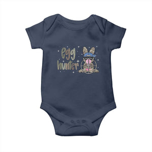 Funny Egg Hunter Baby Onesie Bunny Hunting Backward Cap Camouflage TS11 Navy Print Your Wear