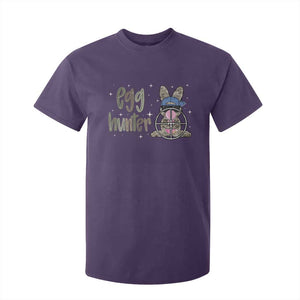 Funny Egg Hunter T Shirt For Kid Bunny Hunting Backward Cap Camouflage TS11 Purple Print Your Wear