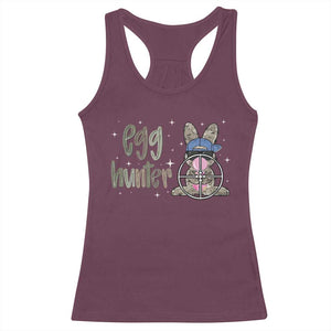 Funny Egg Hunter Racerback Tank Top Bunny Hunting Backward Cap Camouflage TS11 Maroon Print Your Wear