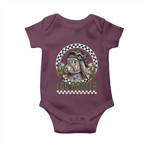 Funny Easter Day Egg Hunter Baby Onesie Bunny Hunting Camo Egg TS11 Maroon Print Your Wear