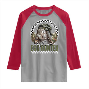 Funny Easter Day Egg Hunter Raglan Shirt Bunny Hunting Camo Egg TS11 Sport Gray Red Print Your Wear