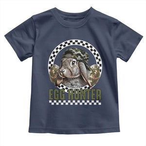Funny Easter Day Egg Hunter Toddler T Shirt Bunny Hunting Camo Egg TS11 Navy Print Your Wear