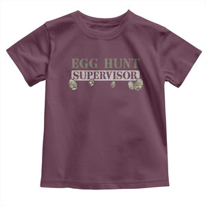 Funny Easter Egg Hunt Supervisor Toddler T Shirt Camouflage Camo Egg Hunting Easter Day TS11 Maroon Print Your Wear
