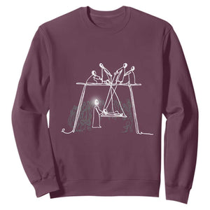 Paralyzed Man Christian Religious Jesus Healing Sweatshirt TS11 Maroon Print Your Wear