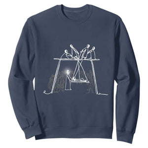 Paralyzed Man Christian Religious Jesus Healing Sweatshirt TS11 Navy Print Your Wear