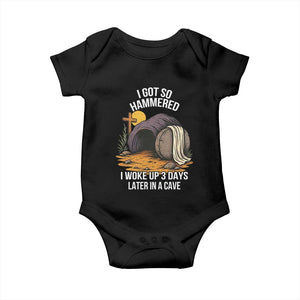 Christian Easter Day Religious Stone Baby Onesie I Got So Hammered I Woke Up 3 Days Later In A Cave TS11 Black Print Your Wear