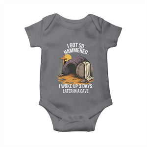 Christian Easter Day Religious Stone Baby Onesie I Got So Hammered I Woke Up 3 Days Later In A Cave TS11 Charcoal Print Your Wear