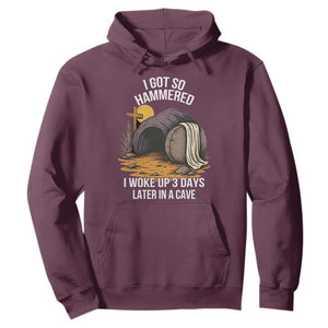 Christian Easter Day Religious Stone Hoodie I Got So Hammered I Woke Up 3 Days Later In A Cave TS11 Maroon Print Your Wear