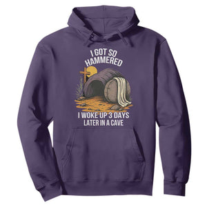Christian Easter Day Religious Stone Hoodie I Got So Hammered I Woke Up 3 Days Later In A Cave TS11 Purple Print Your Wear