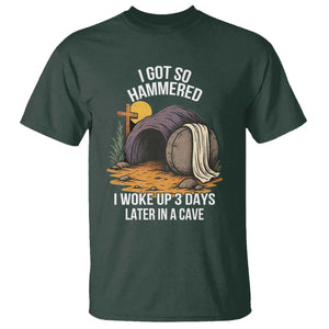 Christian Easter Day Religious Stone T Shirt I Got So Hammered I Woke Up 3 Days Later In A Cave TS11 Dark Forest Green Print Your Wear