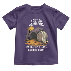 Christian Easter Day Religious Stone Toddler T Shirt I Got So Hammered I Woke Up 3 Days Later In A Cave TS11 Purple Print Your Wear