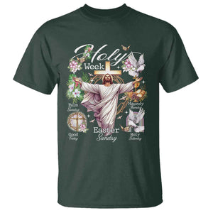 Religious Christian Easter Holy Week Christ Jesus T Shirt TS11 Dark Forest Green Print Your Wear