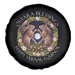Ostara Blessings Happy Vernal Equinox Spare Tire Cover Ostara Pagan Eostre Easter Day Wolpertinger TS11 Print Your Wear