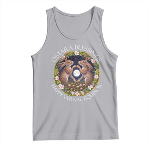 Ostara Blessings Happy Vernal Equinox Tank Top Ostara Pagan Eostre Easter Day Wolpertinger TS11 Athletic Heather Print Your Wear