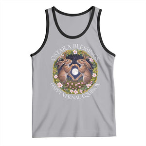 Ostara Blessings Happy Vernal Equinox Tank Top Ostara Pagan Eostre Easter Day Wolpertinger TS11 Athletic Heather Black Print Your Wear