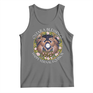 Ostara Blessings Happy Vernal Equinox Tank Top Ostara Pagan Eostre Easter Day Wolpertinger TS11 Black Heather Print Your Wear