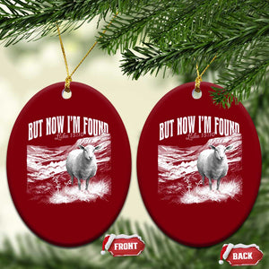 But Now I'm Found Ceramic Ornament Christian Faith Sheep TS11 Print Your Wear