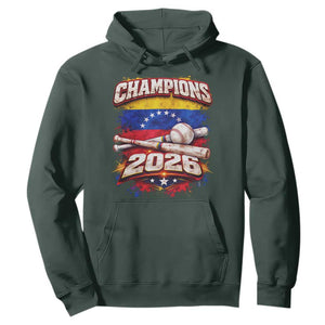 Venezuela Champions 2026 Baseball Lover Venezuelan Flag Hoodie TS11 Dark Forest Green Print Your Wear