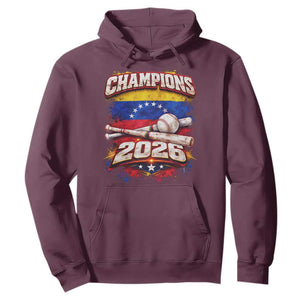 Venezuela Champions 2026 Baseball Lover Venezuelan Flag Hoodie TS11 Maroon Print Your Wear
