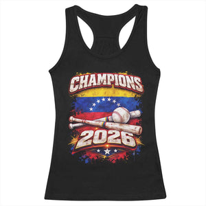 Venezuela Champions 2026 Baseball Lover Venezuelan Flag Racerback Tank Top TS11 Black Print Your Wear