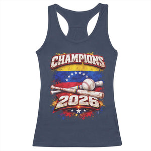 Venezuela Champions 2026 Baseball Lover Venezuelan Flag Racerback Tank Top TS11 Navy Print Your Wear