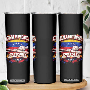 Venezuela Champions 2026 Baseball Lover Venezuelan Flag Skinny Tumbler TS11 Print Your Wear