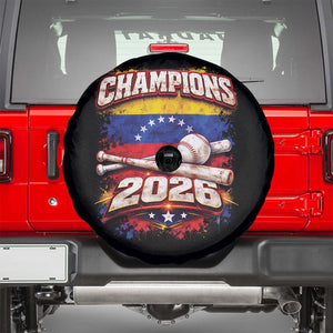 Venezuela Champions 2026 Baseball Lover Venezuelan Flag Spare Tire Cover TS11 Black Print Your Wear