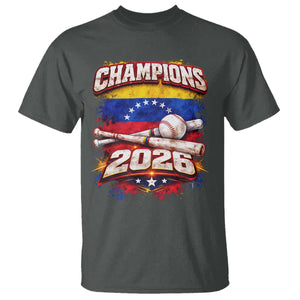 Venezuela Champions 2026 Baseball Lover Venezuelan Flag T Shirt TS11 Dark Heather Print Your Wear