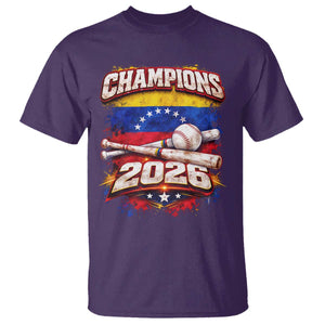 Venezuela Champions 2026 Baseball Lover Venezuelan Flag T Shirt TS11 Purple Print Your Wear