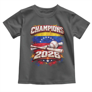 Venezuela Champions 2026 Baseball Lover Venezuelan Flag Toddler T Shirt TS11 Dark Heather Print Your Wear