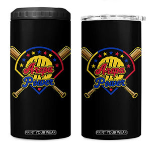 Arepa Power Venezuela Baseball Lover 4 in 1 Can Cooler Tumbler Venezuelan Pride TS11 One Size: 16 oz Black Print Your Wear
