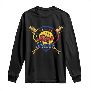 Arepa Power Venezuela Baseball Lover Long Sleeve Shirt Venezuelan Pride TS11 Black Print Your Wear