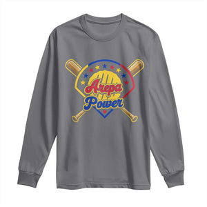 Arepa Power Venezuela Baseball Lover Long Sleeve Shirt Venezuelan Pride TS11 Charcoal Print Your Wear